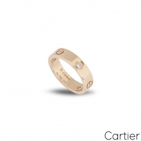 Cartier Rose Gold Half Diamond Love Ring Size 64 B4087500